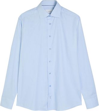 Eton Checked Cotton-blend Shirt - Light Blue - 42 (C16.5 / XL)