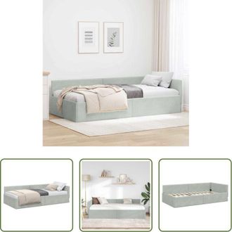 vidaXL vidaXL Divano letto - Cornice del letto ad angolo Grigio chiaro 80 cm x 200 cm