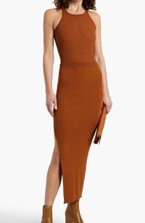 Rick Owens Rick Owen Ziggy Ribbed Wool-Blend Midi Skirt Size S