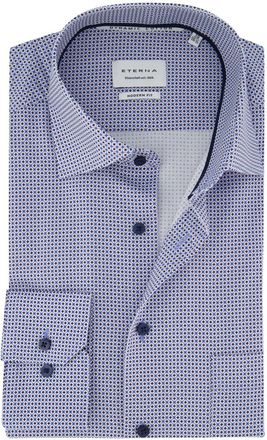 Eterna Modern Fit Eterna overhemd blauw geprint