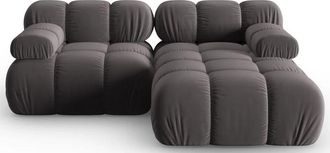 MICADONI Modulares 3-Sitzer Design Ecksofa Bellis mit Eckteil rechts - Samtbezug