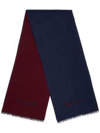 Bally logo-intarsia wool scarf - men - Virgin Wool/Wool - One Size - Blue