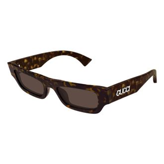 Gucci Stijlvolle zonnebril in zwart - Heren - Zonnebrillen - Bruin - 52 MM - Accessoires