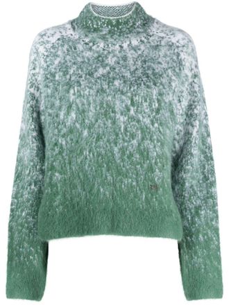 Low Classic two-tone brushed-finish jumper - women - Mohair/Nylon/Acrylic - S - Green
