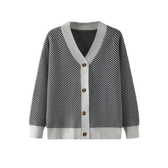 Generic Autumn Winter Women Tops Knit Sweaters Love Heart Cardigan V Neck Sweater Beige