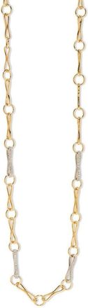 Azlee 18kt gold large Circle-Link diamond chain necklace - women - Diamond - One Size