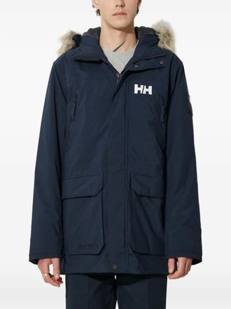 Helly Hansen trimmed hooded parka - men - Polyester/Artificial Fur - M - Blue