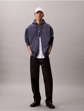 Calvin Klein Mens Lunar New Year Terry Zip Hoodie - Blue - XL