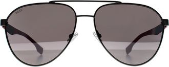 HUGO BOSS Aviator Mens Ruthenium Red Grey 1485/S Metal - One Size