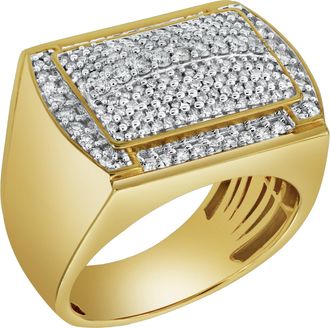 LuvMyJewelry Hip Hop Headlight 14K Yellow Gold Diamond Men Statement Ring - 3.24ct