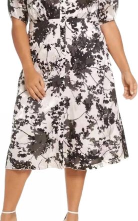 Mar&eacute;e Pour Toi Midi Shirt Floral Burnout Dress In Pink