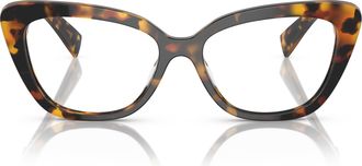 Miu Miu 0mu 05vv Bold Cat-Eye Tortoiseshell Sunglasses