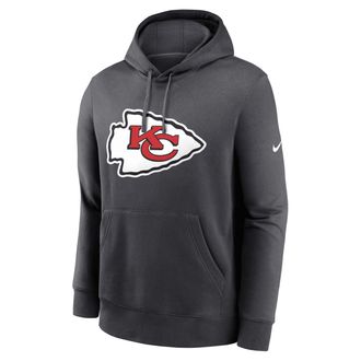 Nike Kansas City Chiefs Club Logo Nike Mens NFL Pullover Hoodie in Grey | NKDK06F7G-N09