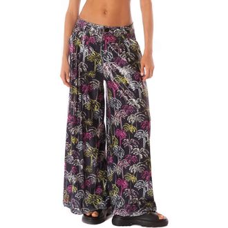 Maaji Neon Palmery Stella Cover-Up Pants in Black at Nordstrom Rack, Size Medium