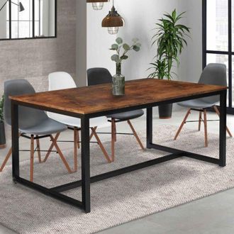 IDMarket Tavolo da pranzo rettangolare di design industriale per 8 persone dayton 150 cm