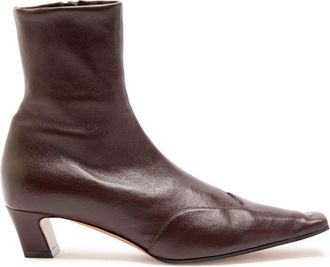 Khaite Nevada 40 Leather Ankle Boots - Brown - 38.5 (IT38.5 / UK5.5)
