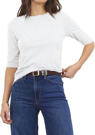 La Made Santa Monica Mitered Elbow Length Tee In White
