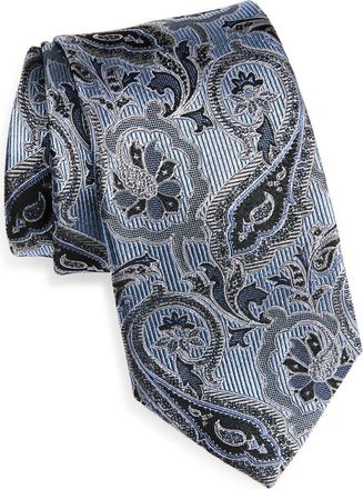 Nordstrom Floral Paisley Silk Tie in Light Blue at Nordstrom