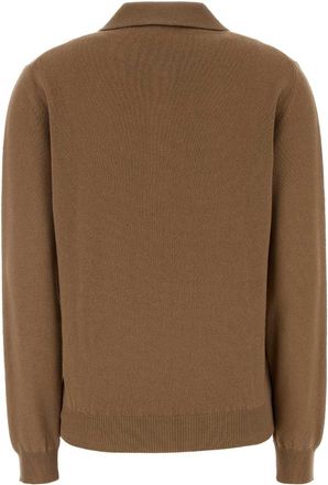 Blaze Womens Camel Wool Blend Highland Polo Shirt Exterior: Cashmere T-shirts And Polos