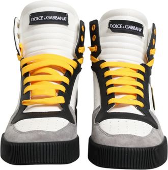 Dolce & Gabbana Panelled Calf Leather High-Top Sneaker - Multicolor