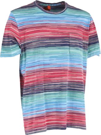 Missoni Slub Print T-Shirt with Pocket in Multicolor Cotton