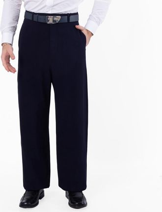 Balenciaga Mens Dark Navy Large-Fit Tailored Trousers, Brand Size 46 (Waist Size 30)