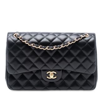Chanel Tweedekans Jumbo Classic Lamsleer Dubbele Flap