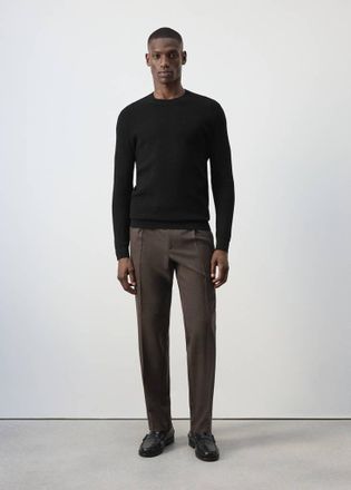 Mango Maglia in misto cotone a maglia sottile nero - Uomo - XXL - MANGO MAN