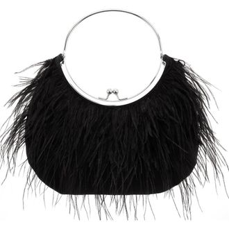 Nina Splash Feather Handbag in Black at Nordstrom Rack