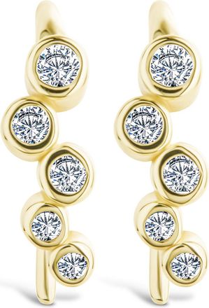 Sterling Forever Sterling Silver Talia CZ Bezel Crawler Earrings
