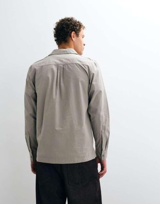adidas Originals camicia sartoriale color khaki chiaro-Verde