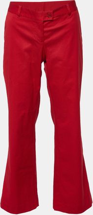 Moschino Cheap And Chic Red Cotton Straight Fit Trousers