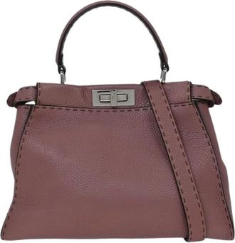 Fendi Pre-owned Handbags, female, Purple, Size: ONE SIZE Pre-owned Vintage Leather Handbag