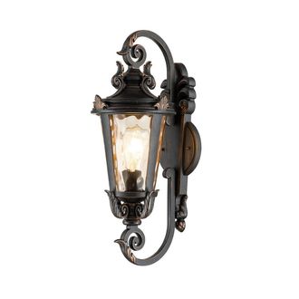 Netlighting Baltimore 1 Light Outdoor Medium Wall Lantern Light Weathered Bronze IP44 E27 in Brown