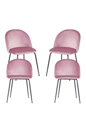 Regalos Miguel Regalos Miguel - Packs Sillas Comedor - Pack 4 Sillas Black Dalnia Terciopelo - Rosa