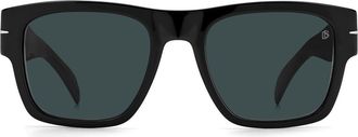 David Beckham 52mm Rectangular Sunglasses in Black at Nordstrom