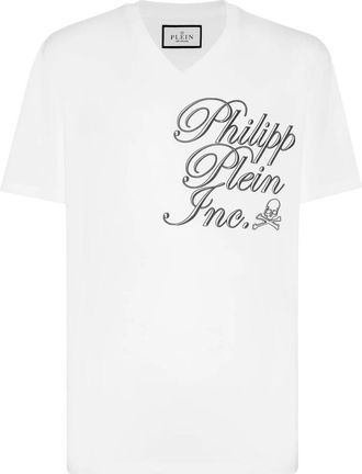 Philipp Plein T-Shirt V-Neck - Heren - T-shirts - Wit - M - Katoen - Tops