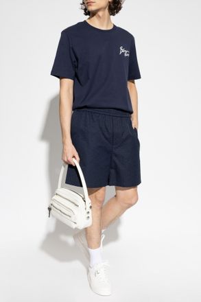 Balmain T-shirt With Print, Mens, Navy Blue