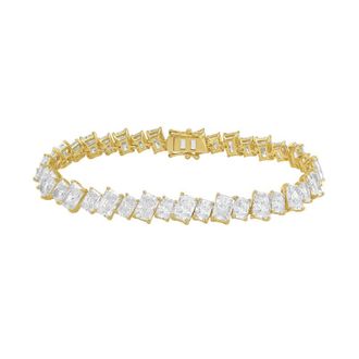 Diana M. Jewels 14kt Yellow Gold 48.00cts Lab Grown Slanted Radiant Diamond Tennis Bracelet