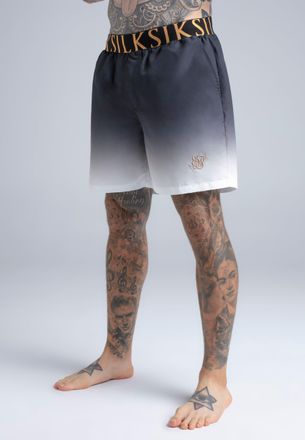 Siksilk Shorts de ba&ntilde;o con degradado negro y blanco para hombre SikSilk XXL