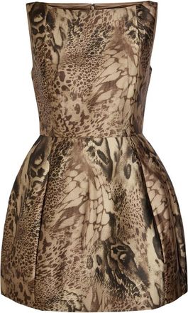 De La Vali DE LA Vali Pampero Leopard-print Satin-twill Mini Dress - Brown - 12 (UK12 / M)