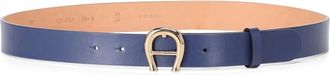 Aigner Riemen - Dames - Riemen - Blauw - 90 CM - Leer - Accessoires