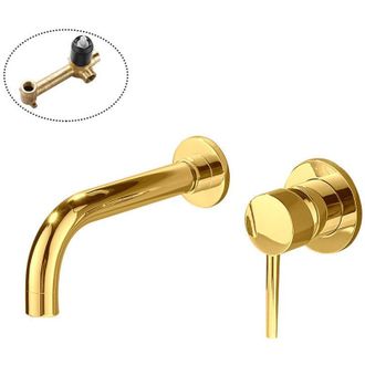 Elle Grifo Monomando Empotrado Para Ba&ntilde;o, Montado En La Pared - Dorado