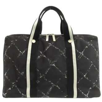 Chanel Pre-owned Weekend Bags, female, Black, Size: ONE SIZE Pre-owned Vintage Nylon Tote