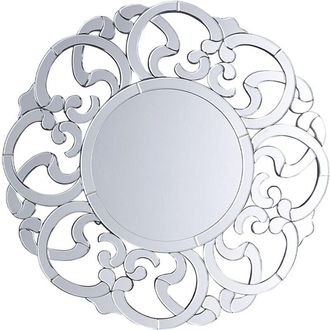 Beliani Beliani - Modern Round Wall Mirror Silver Glam Frame Living Room Hallway