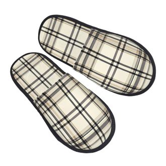 Generic Home Slippers Traditional Scottish Checkered Pattern Slippers Casual Unisex House Shoes For Bedroom Guest Indoor L