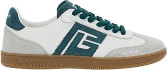 Balmain swan White Low Top Sneakers With Logo On The Side And Contrasting Heel With Logo Lettering In Leather Man