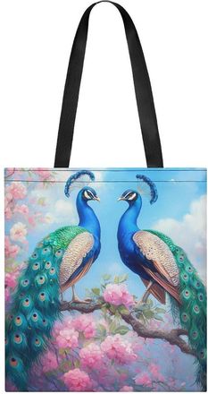 Generic Peacock Tote Bag for Women Men Shoulder Bags Purses Pouch Handbags