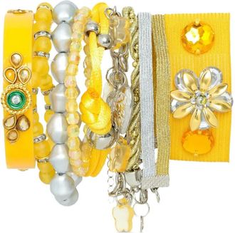 Amir Slama Bracciale floreale con perline - Giallo