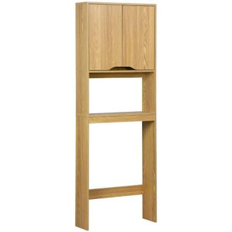 Sweeek Vintage wooden decor toilet shelf / cabinet Ash 64x20x180 cm - Nepal